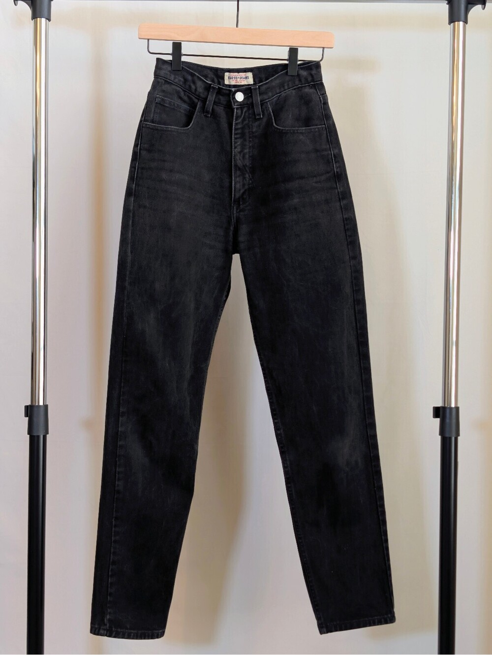 VTG Guess Jeans Womens 27 Black 90s High Wasted Retro Mom Jean Classic Fit Slim